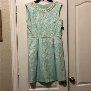 Mint floral print dress
